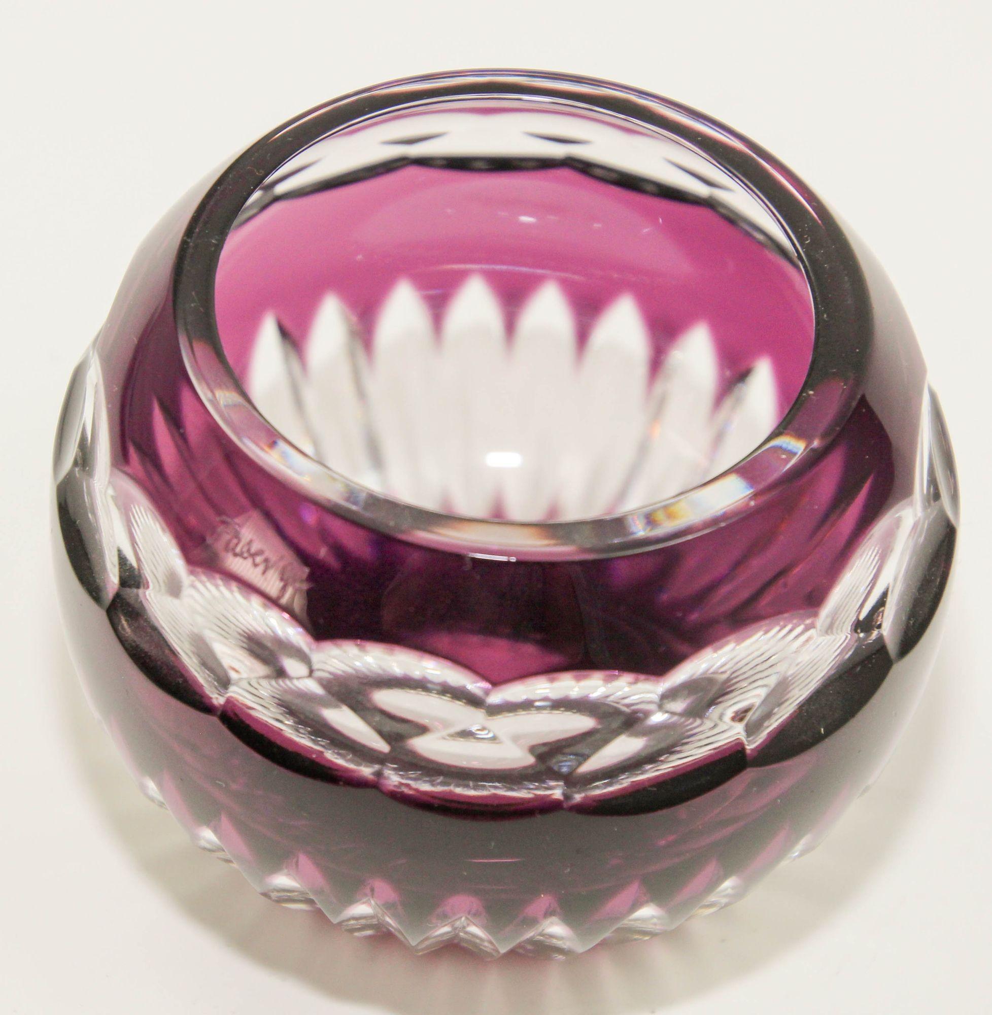 Votive Faberge-Kerzenhalter aus Kristall mit Amethystschliff in Klarschliff im Angebot 4