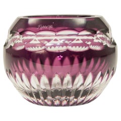 Votive Faberge-Kerzenhalter aus Kristall mit Amethystschliff in Klarschliff