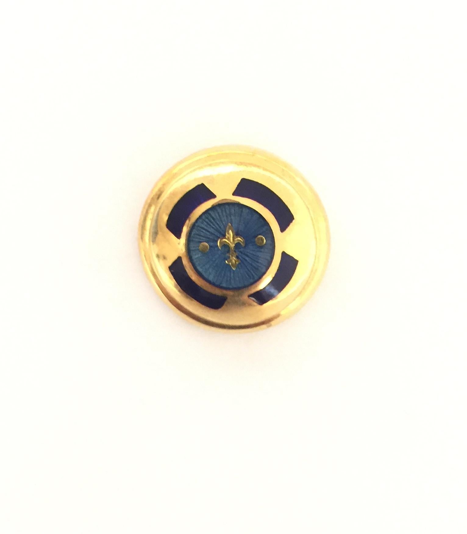 Faberge Cuff Link.
18k Yellow gold 
Enamel
F2264C5