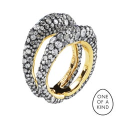 Fabergé De Jour 18K Gold Diamond & Moonstone Encrusted Double Band Ring