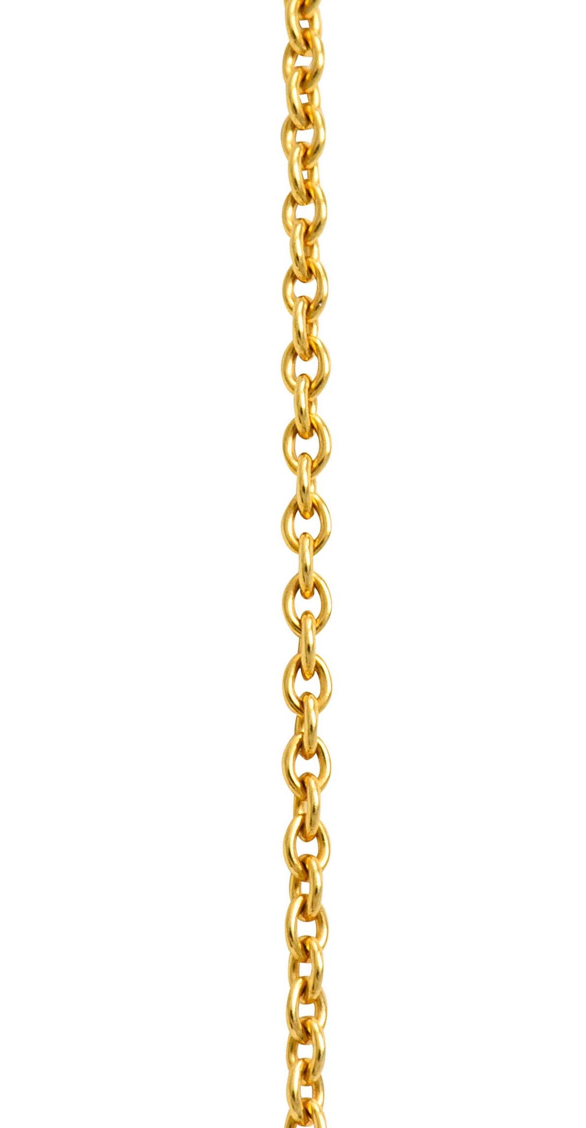 Moderne Fabergé Diamant 18 Karat Gold Emaille Ei Tropfen Anhänger Halskette im Zustand „Hervorragend“ in Philadelphia, PA