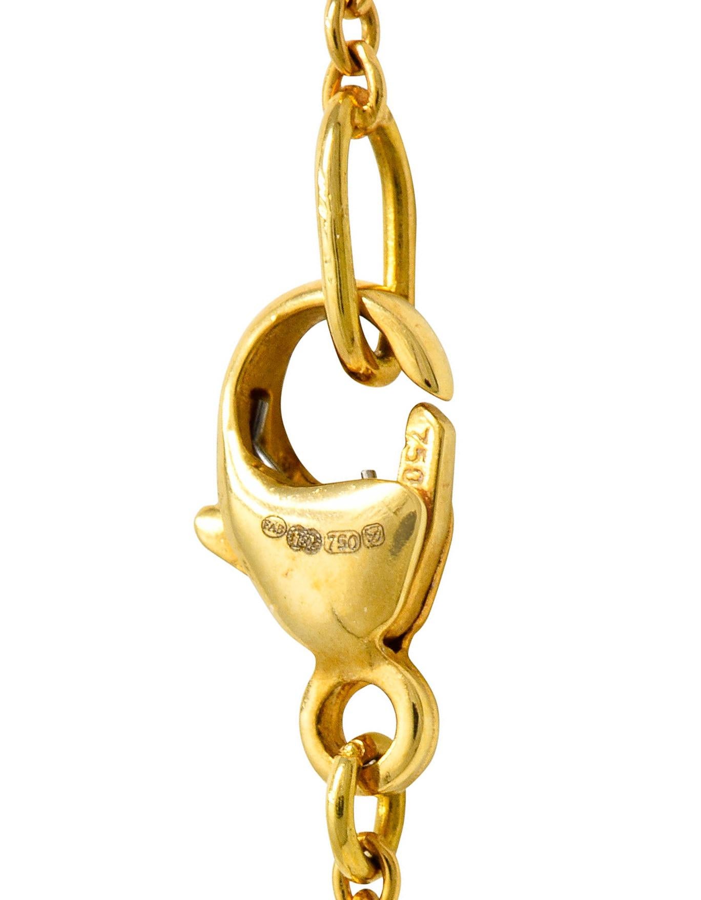 Moderne Fabergé Diamant 18 Karat Gold Emaille Ei Tropfen Anhänger Halskette für Damen oder Herren