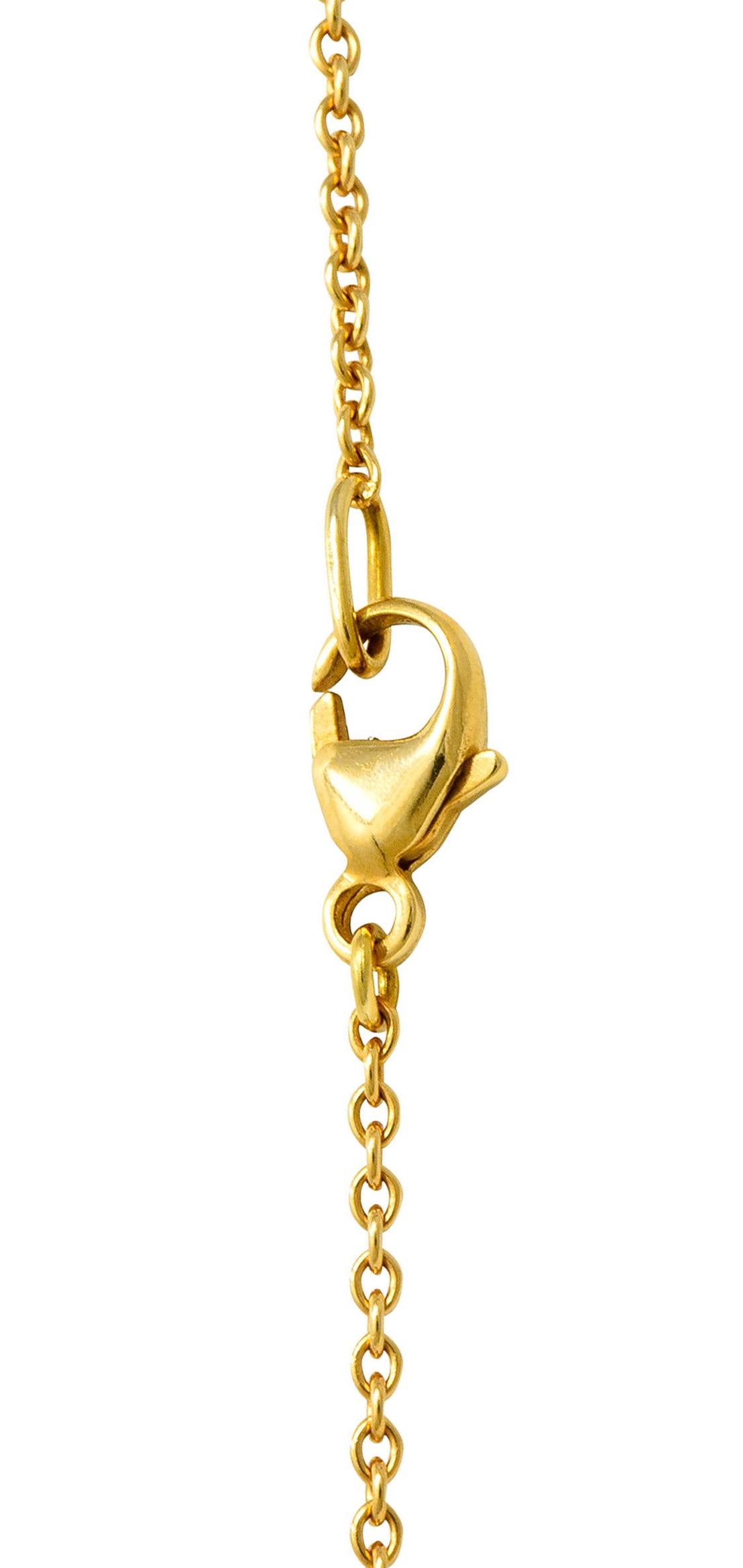 Moderne Fabergé Diamant 18 Karat Gold Emaille Ei Tropfen Anhänger Halskette 1