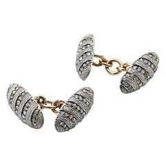 Manschettenknöpfe aus Faberg-Diamant und Emaille, um 1899