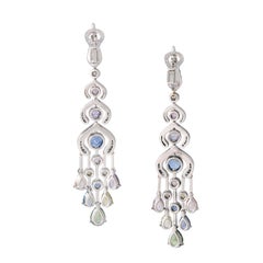 Faberg Ohrringe mit Diamanten und Saphiren