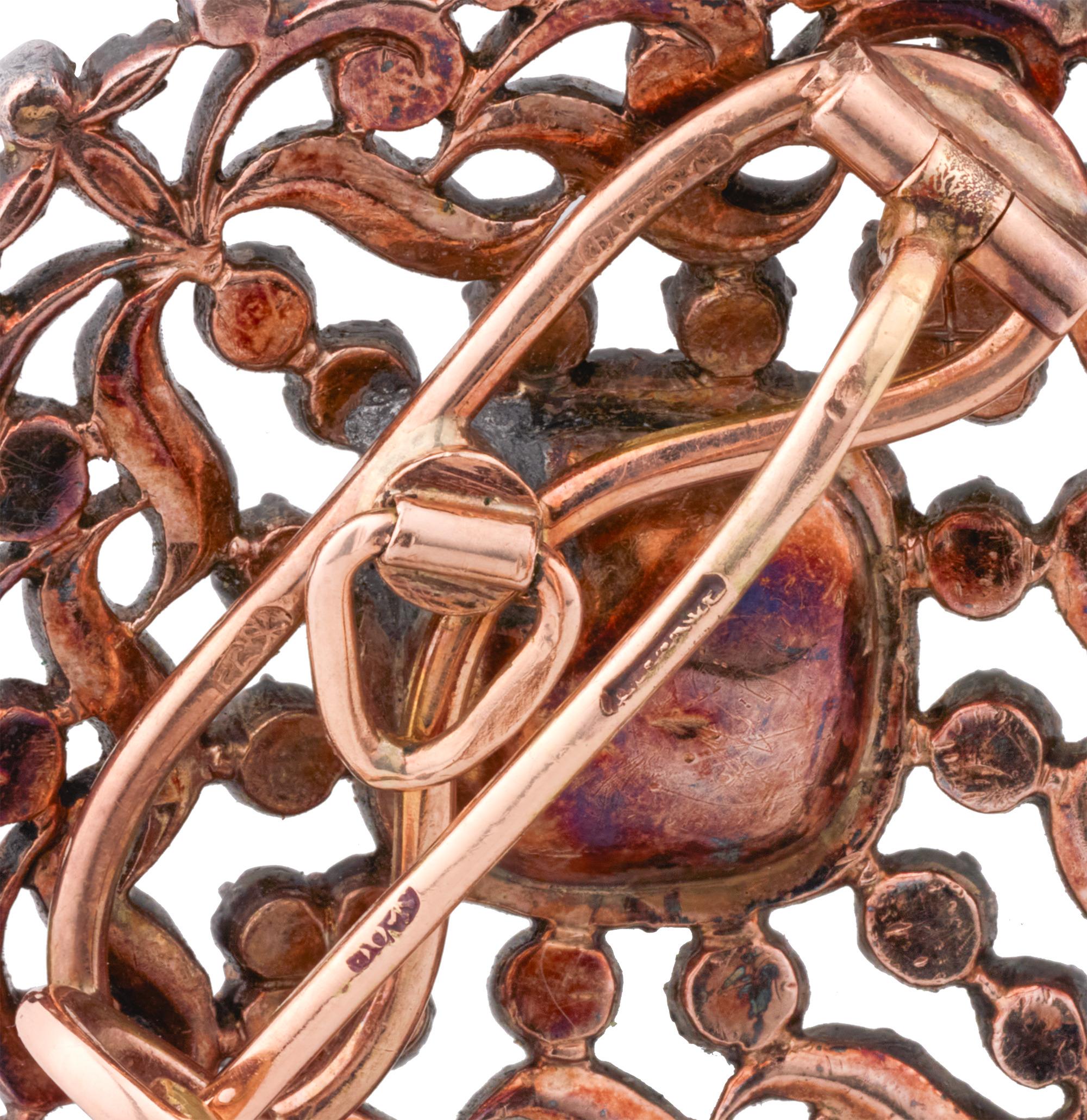 Rose Cut Fabergé Diamond Brooch, 5.35 carats