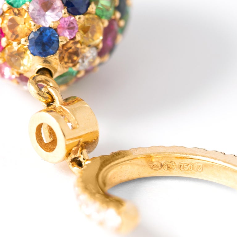 Fabergé Diamond Gems Yellow Gold 18K Earrings For Sale 1