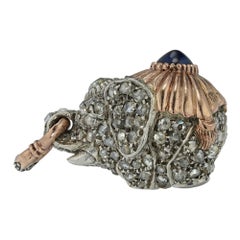 Faberge Diamond-Set Egg Pendant in the Form of an Elephant