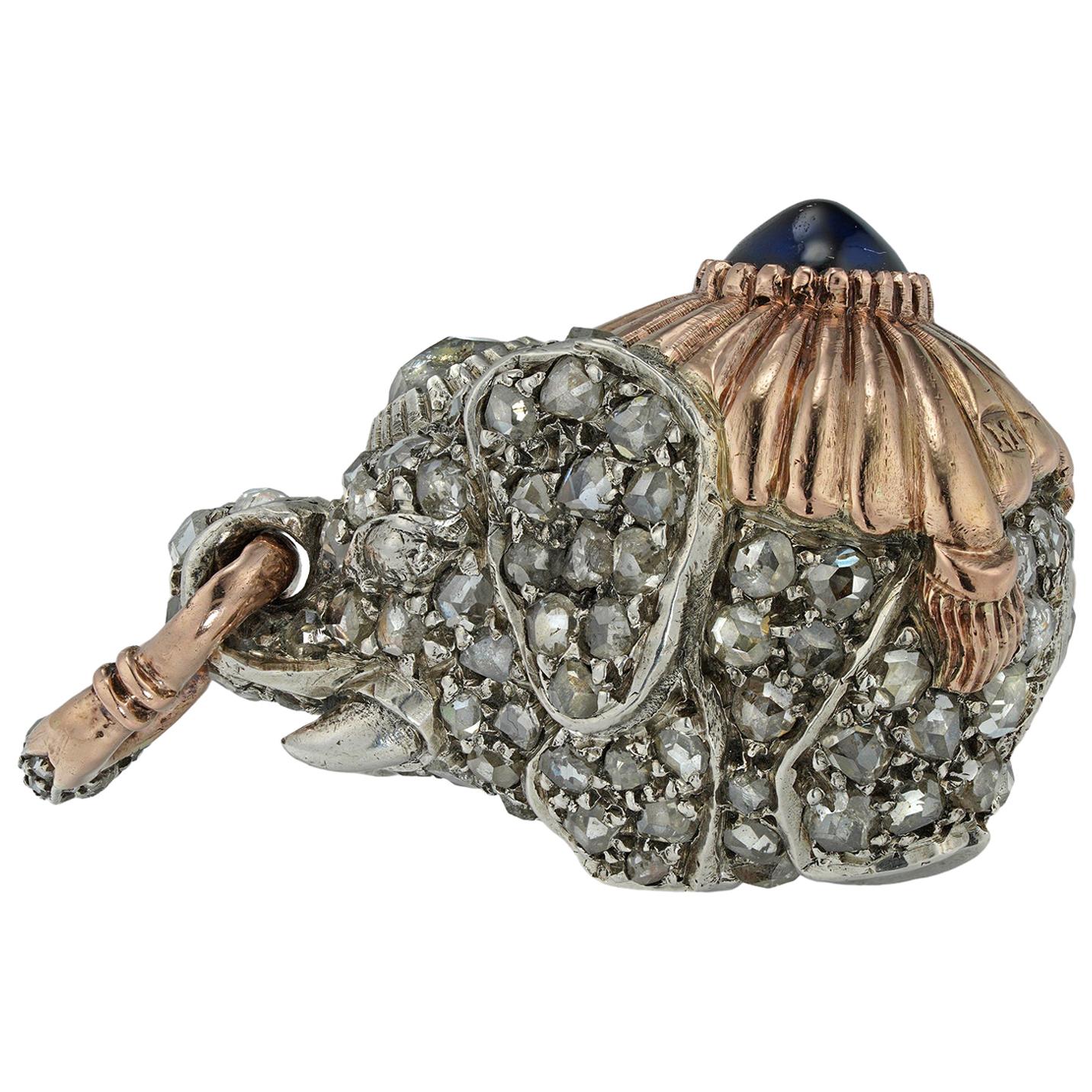 Faberge Diamond-Set Elephant Pendant