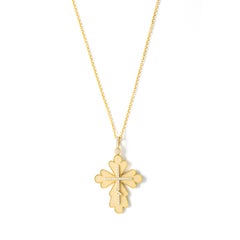 Fabergé Diamond Yellow Gold 18K Cross Pendant Necklace