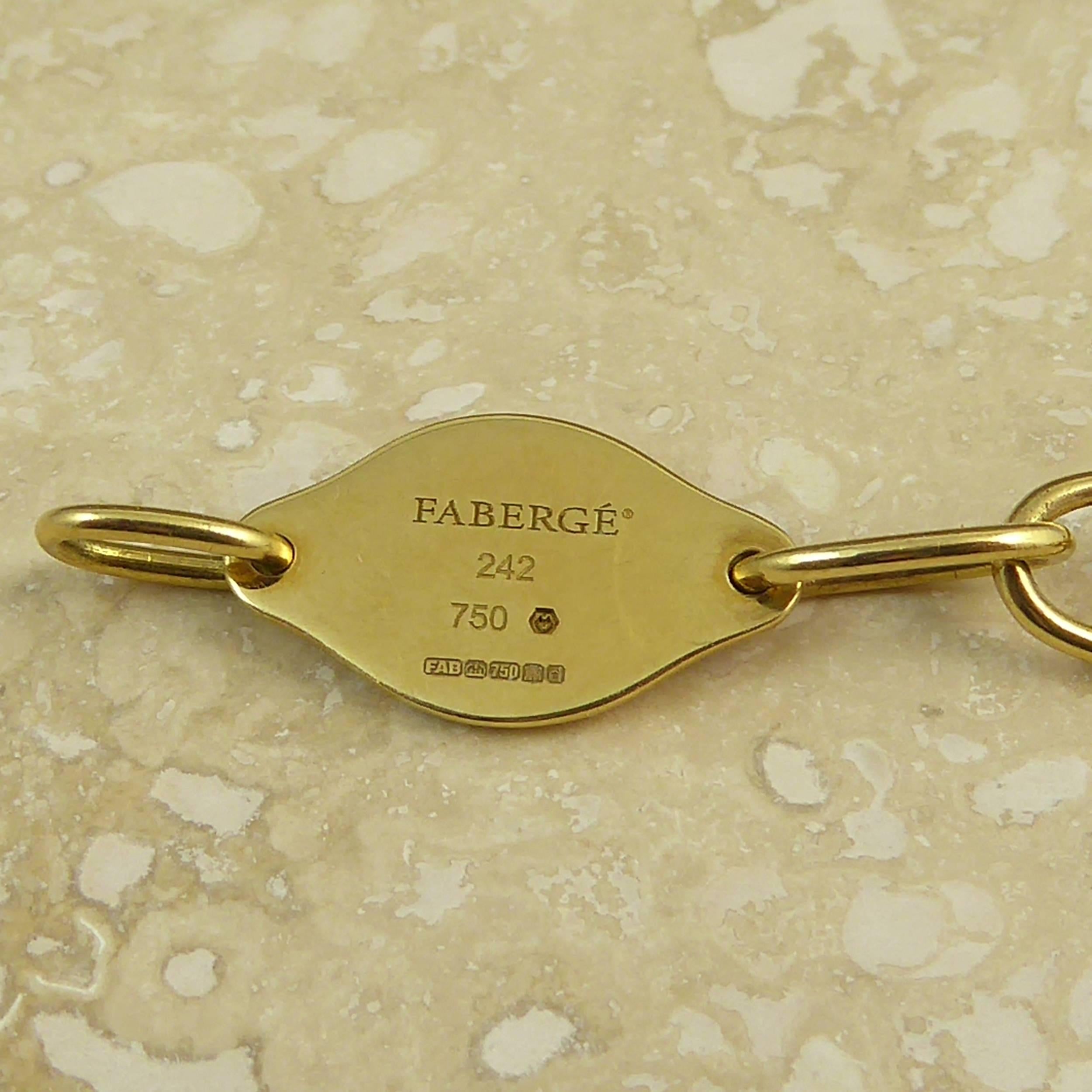 Faberge Easter Egg Charm Bracelet, Gold, Enamel, 0.18 Carat Diamonds, Boxed 2