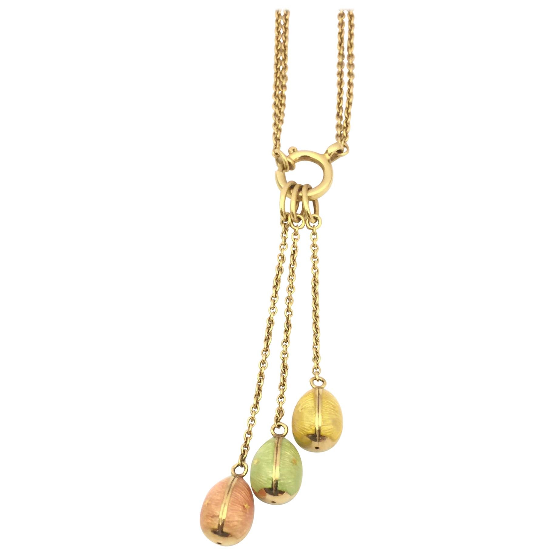 Modern Faberge Egg Charm Necklace F2506R1 For Sale