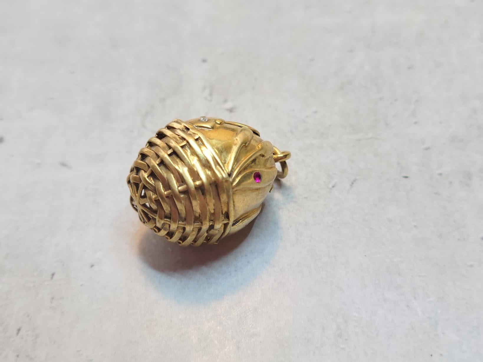 Men's Fabergé Egg Pendant with Diamonds, Rubies, Emeralds, workmaster August Holmström