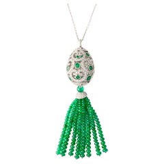 Fabergé Emerald Diamond Pendant Necklace
