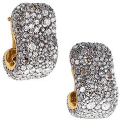Fabergé Emotion 18K Gold & Silver Diamond Encrusted Clip Earrings, US Clients