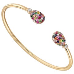 Fabergé Emotion 18K Gold Open Bracelet with Diamonds & Gemstones, US Clients