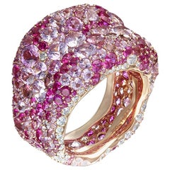 Fabergé Emotion 18K Gold White Diamond & Gemstone Encrusted Chunky, US Clients