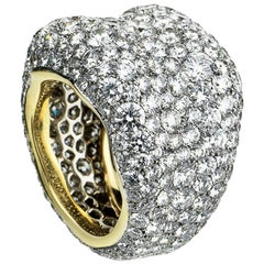 Fabergé Emotion 18K Yellow & White Gold Diamond Encrusted Chunky Ring US Clients