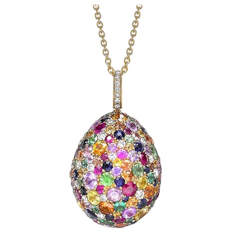Fabergé Emotion Multi-Colored High Jewelry Pendant, US Clients For Sale