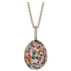 Anhänger 624FP2055, Fabergé Emotion, Gelbgold & mehrfarbiger Edelstein, Ei