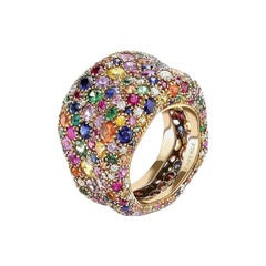 Fabergé Emotion Yellow Gold & Muticoloured Gemstone Grand Ring 569RG1167