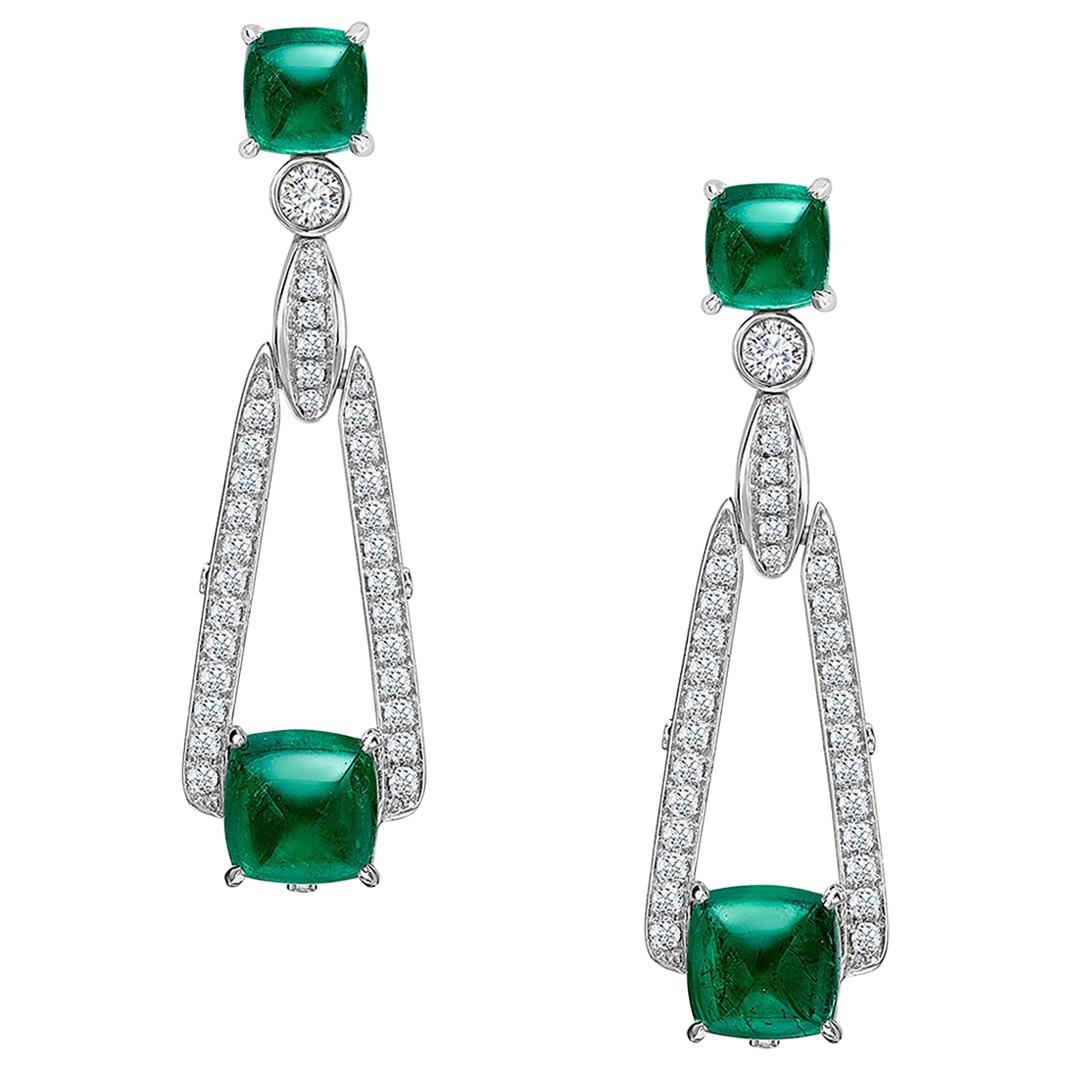 Fabergé Empress Emerald Earrings, US Clients For Sale
