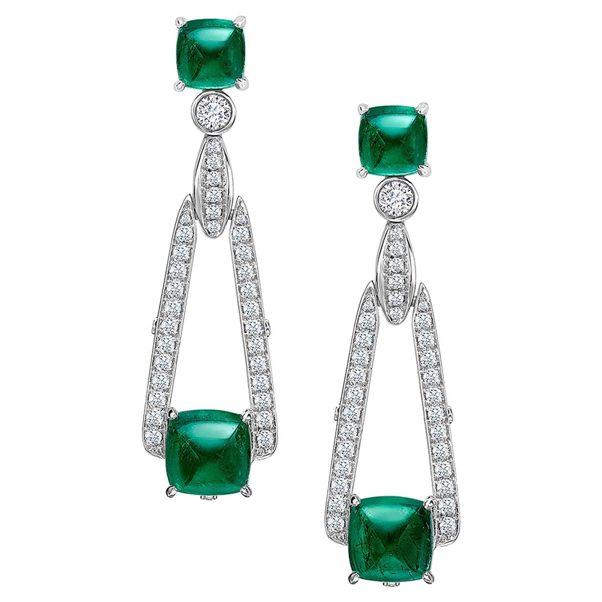 Fabergé Empress Emerald Earrings For Sale
