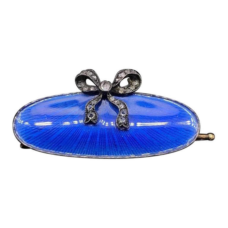 Fabergé Enamel and Diamond Brooch Circa 1900 For Sale at 1stDibs