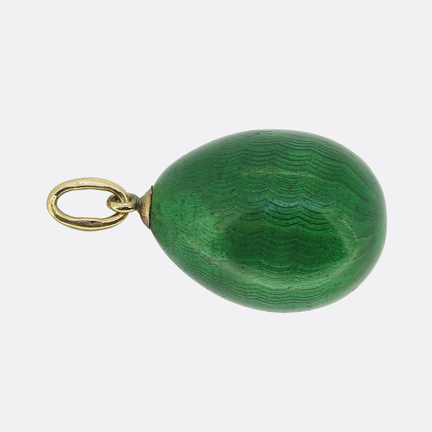 Victorian Fabergé Enamel Egg Pendant For Sale