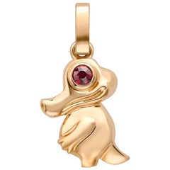 Fabergé Essence Rose Gold Crocodile Charm with Ruby Eyes, US Clients