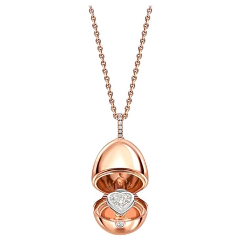 Fabergé Essence Rose Gold Diamond Heart Surprise Locket, US Clients For Sale