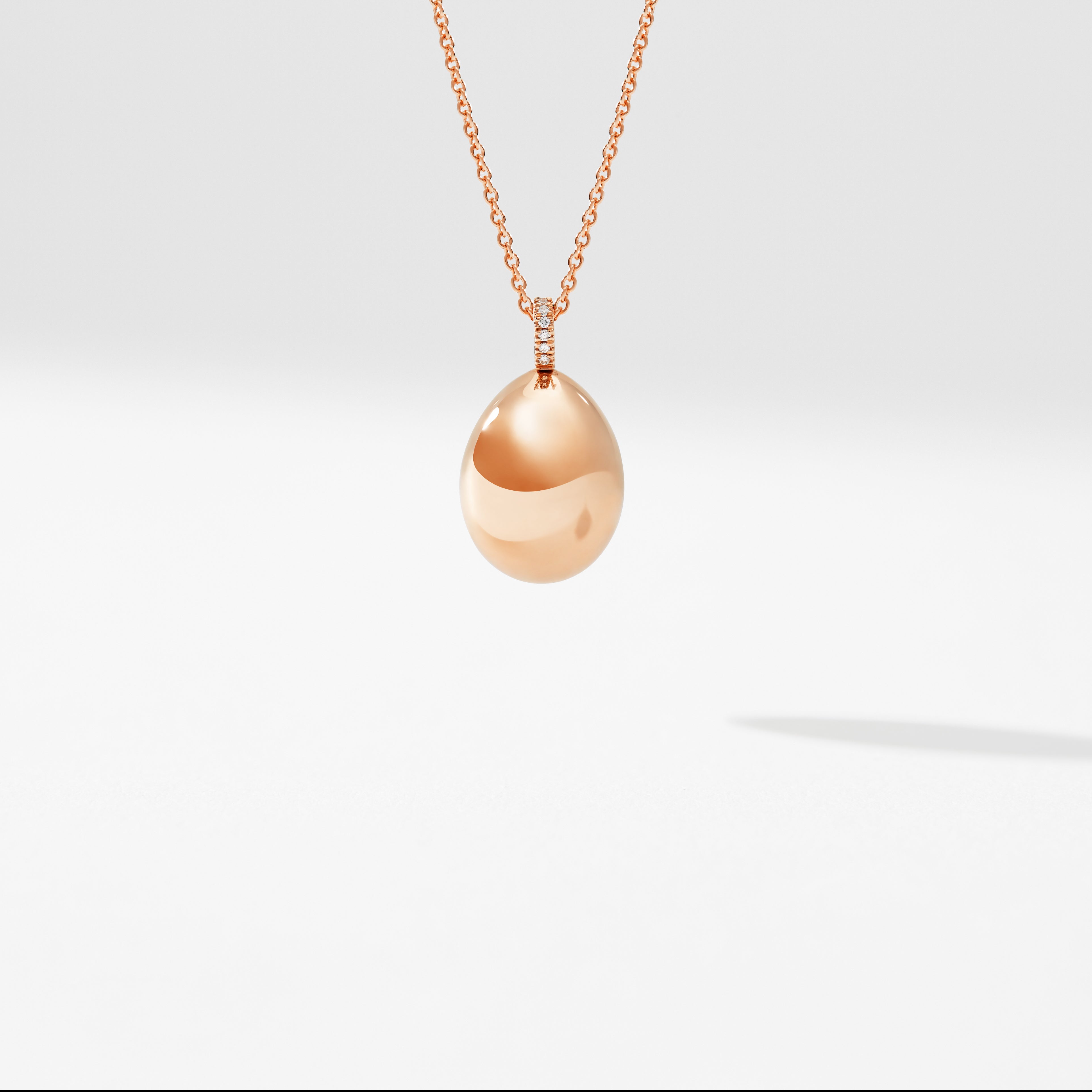 Fabergé Essence Rose Gold Egg Pendant For Sale