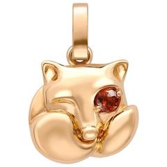 Fabergé Essence Rose Gold Fox Charm with Spessartite Eye, US Clients
