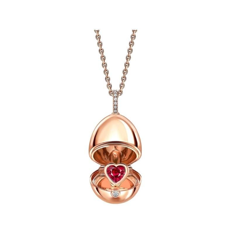 Heart Cut Fabergé Essence Rose Gold Ruby Heart Surprise Locket 1258FP2371