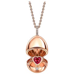 Fabergé Essence Rose Gold Ruby Heart Surprise Locket, US Clients