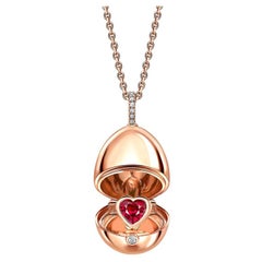 Fabergé Essence Rose Gold Ruby Heart Surprise Locket