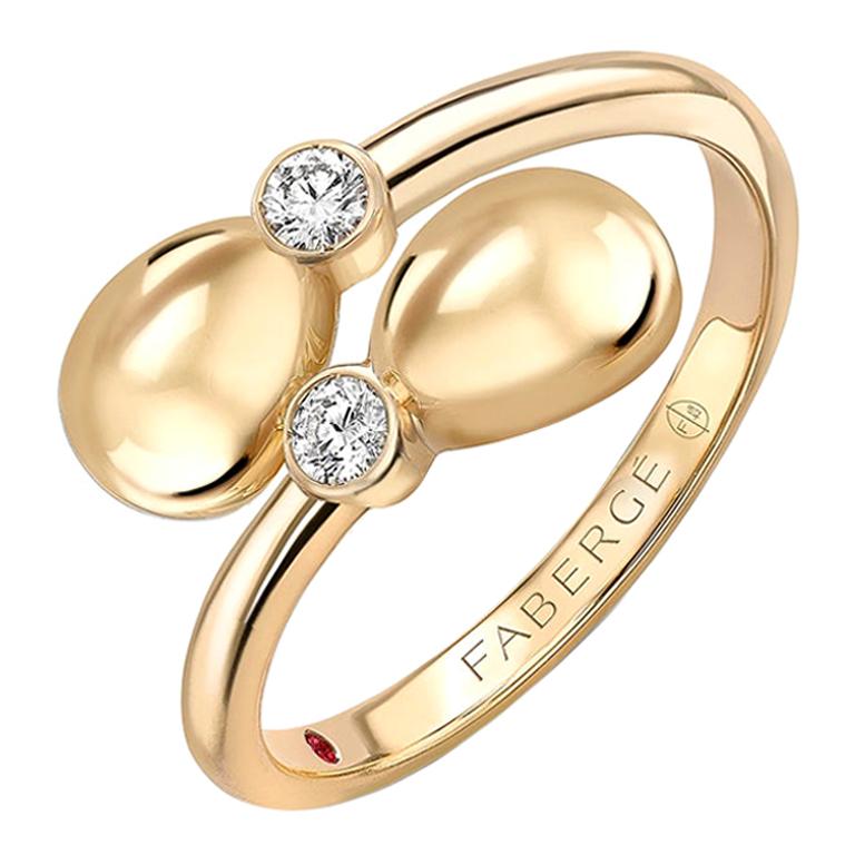 Fabergé Essence Yellow Gold Crossover Ring For Sale