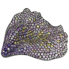 Fabergé Fallen 18K Gold & Silver Diamond Brooch With Opals & Demantoids