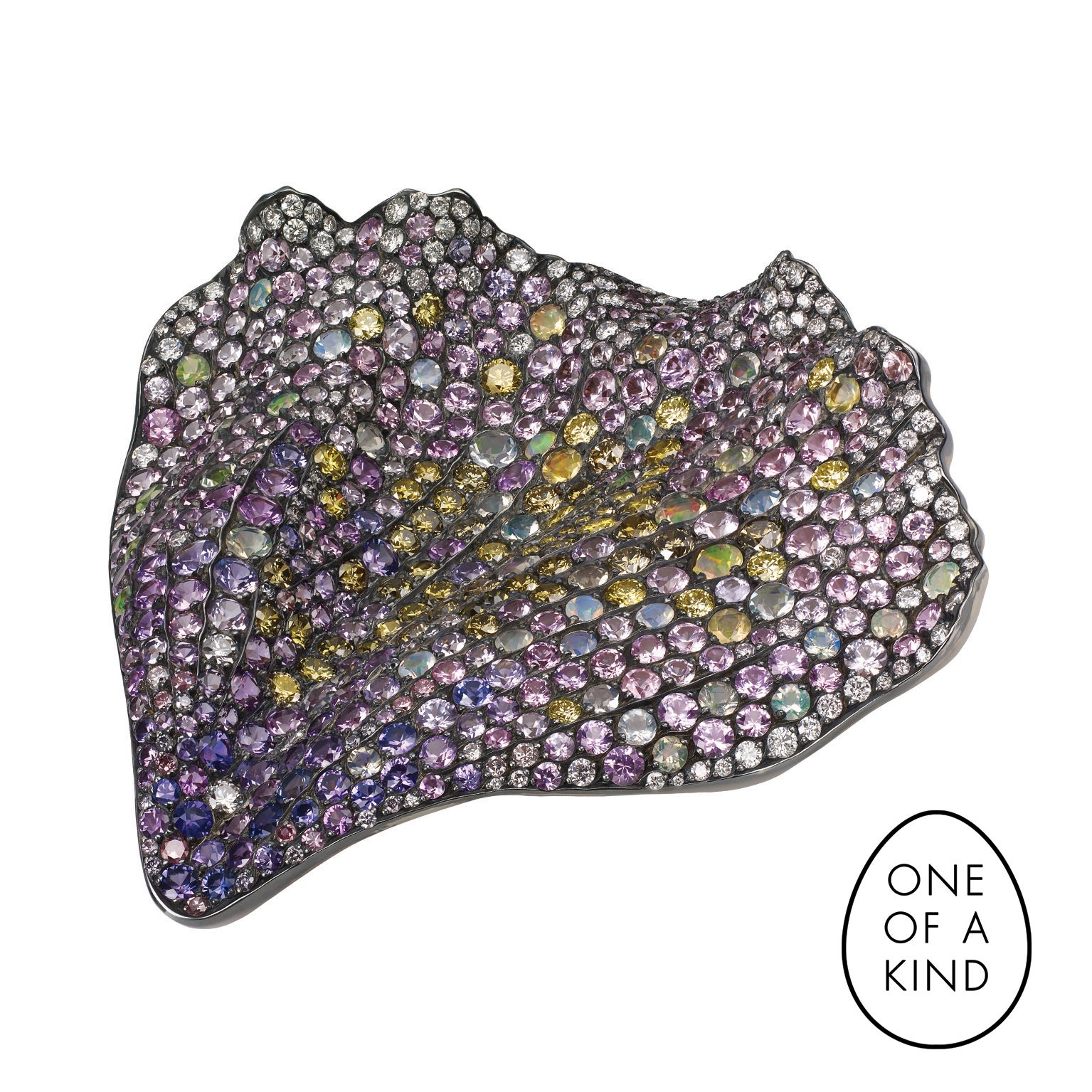 Fabergé Fallen 18K Gold 
Silver Diamond Brooch With Opals 
Demantoids For Sale