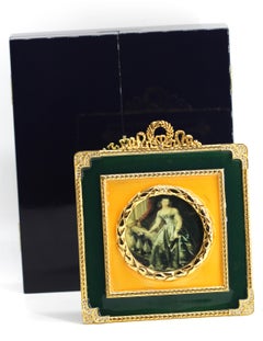 Faberge Gilt Metal and Enamel Picture Frame