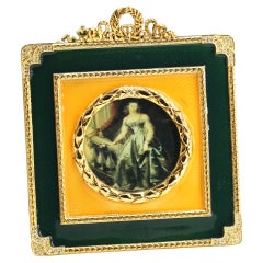 Faberge Bilderrahmen aus vergoldetem Metall und Emaille