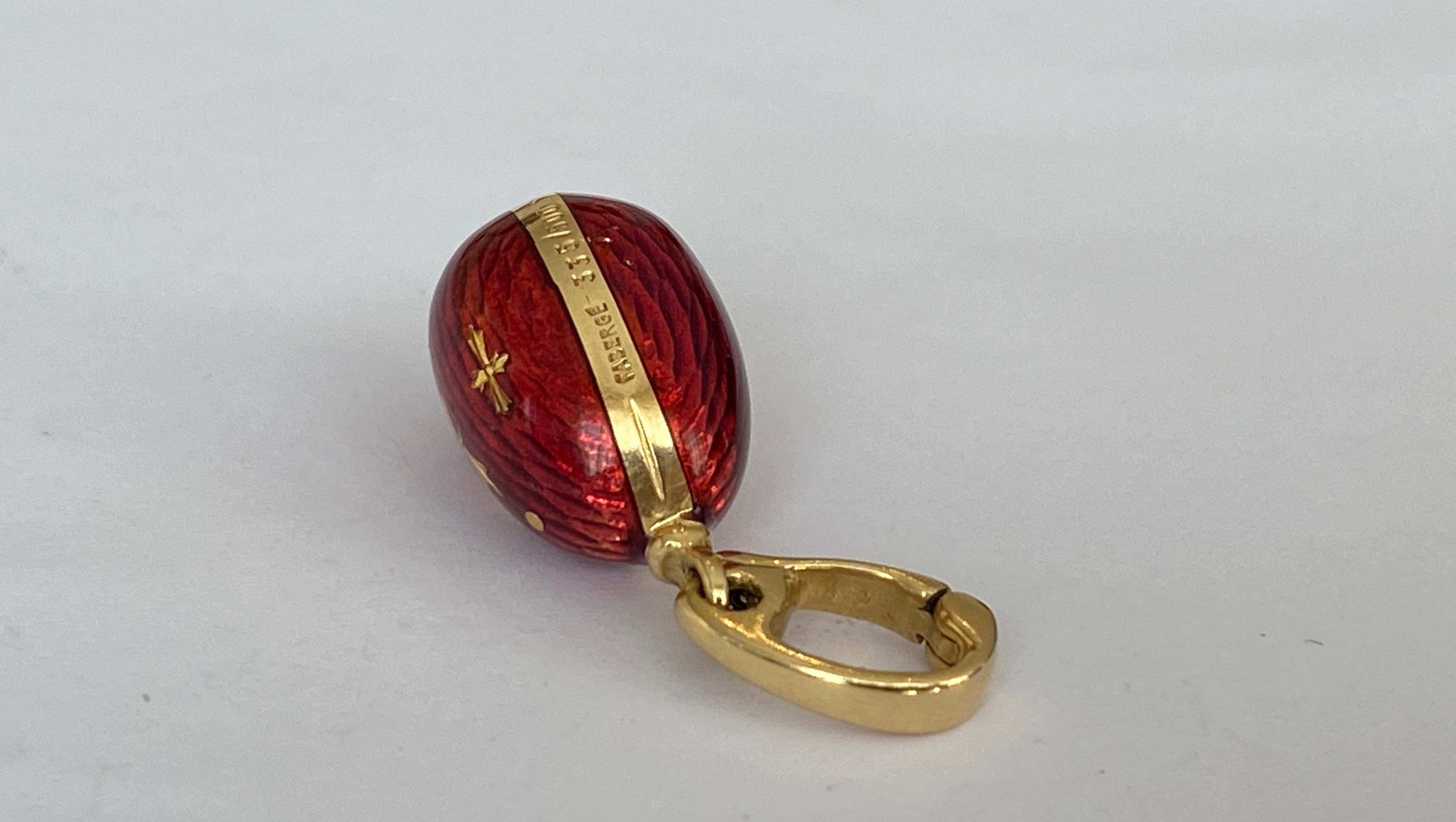 Faberge Gold  Anhänger mit Eiermotiv, Viktor Mayer-Logo Damen