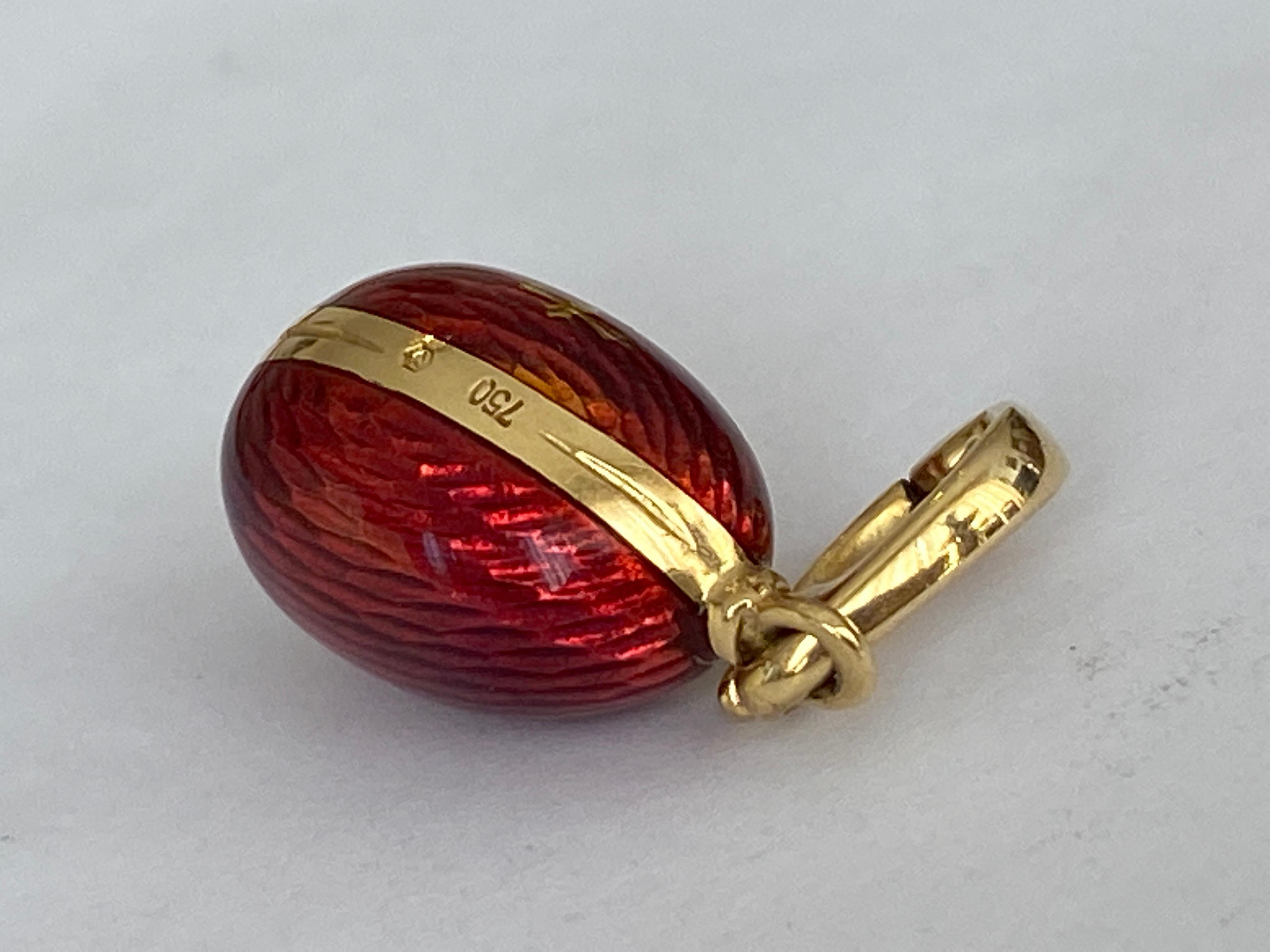 Faberge Gold  Anhänger mit Eiermotiv, Viktor Mayer-Logo 2