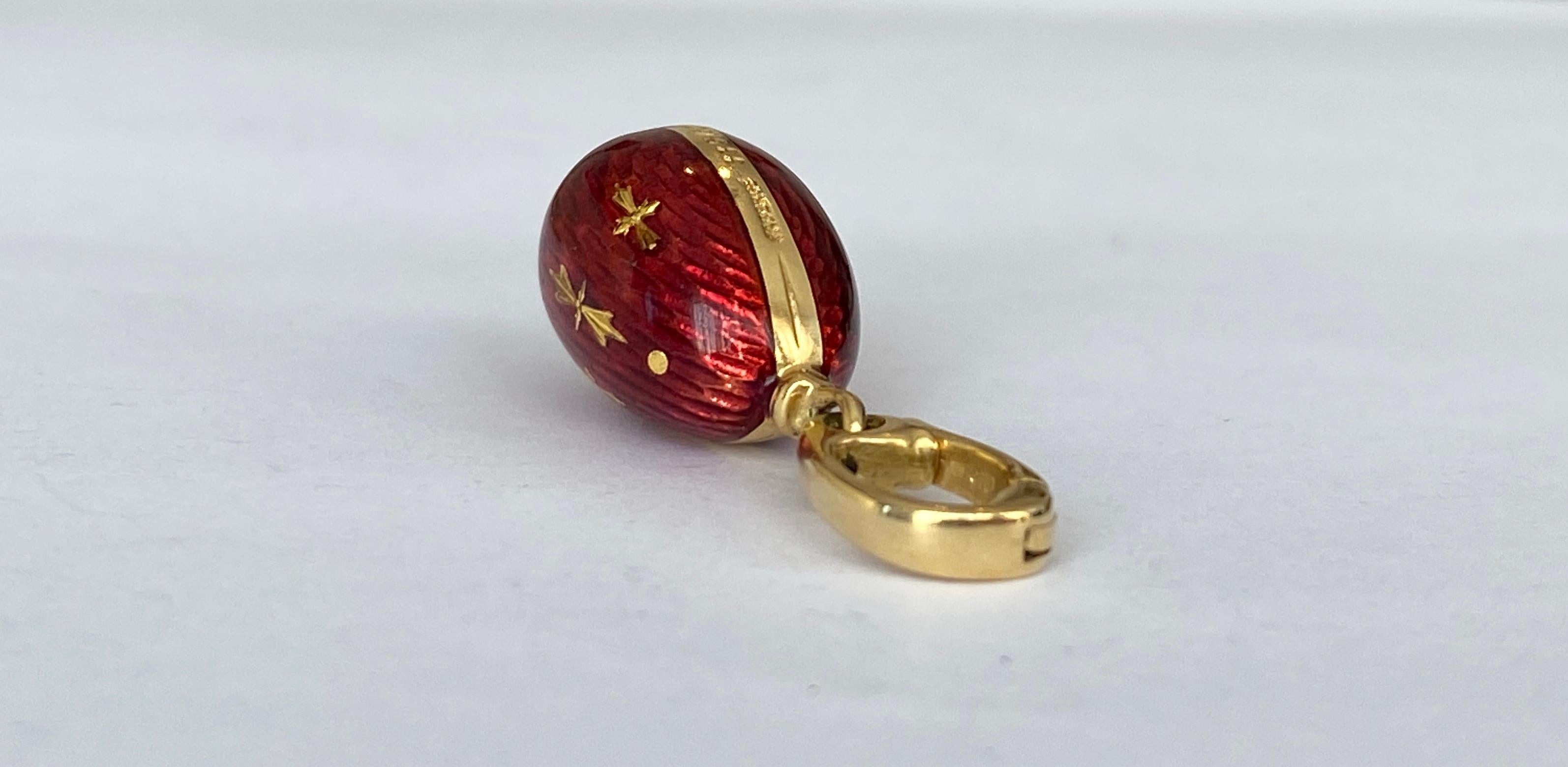 Faberge Gold  Anhänger mit Eiermotiv, Viktor Mayer-Logo 3