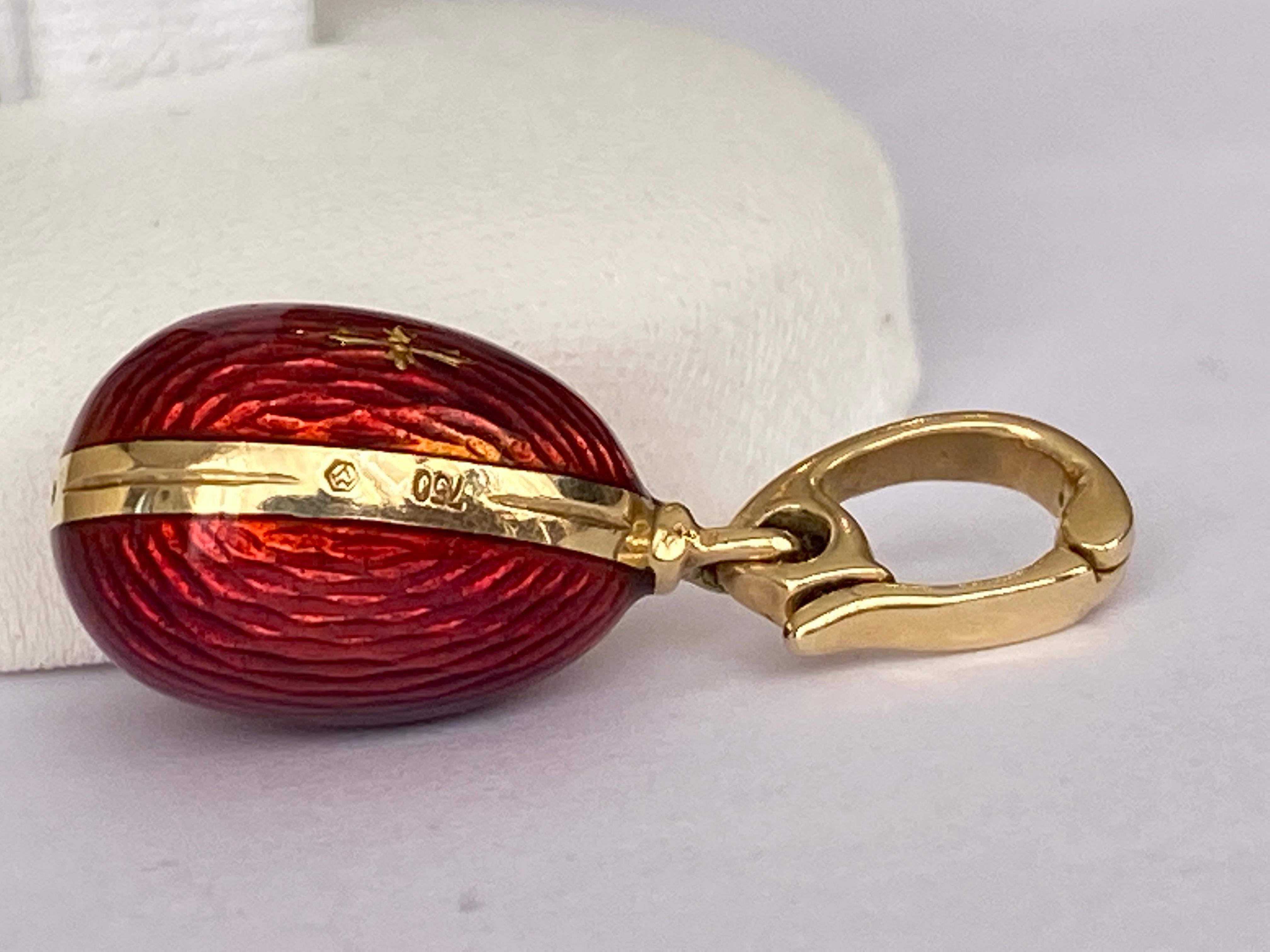 Faberge Gold  Anhänger mit Eiermotiv, Viktor Mayer-Logo 4