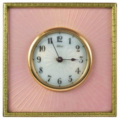 Fabergé Gold Mounted Silver-Gilt and Enamel Desk Clock