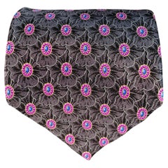 FABERGE – Seidenkrawatte in Grau und Lila mit abstraktem Blumenmuster