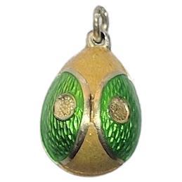 Fabergé Guilloche Egg Pendant, Workmaster Phillip Theodore Ringe