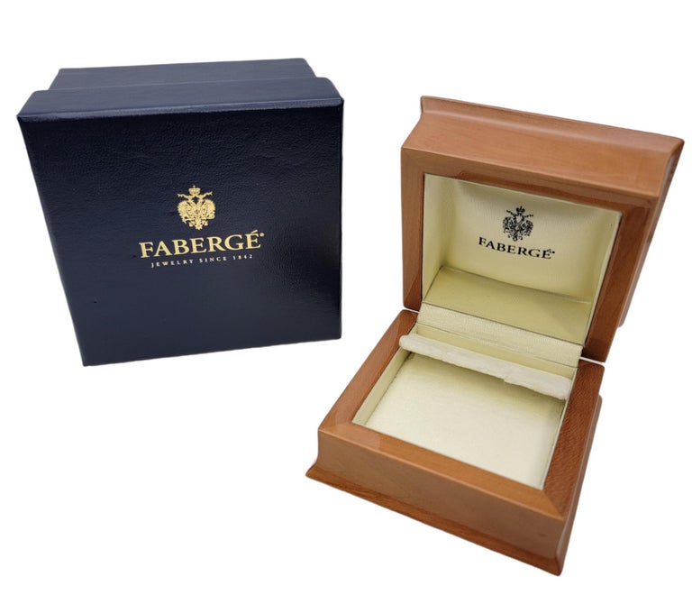 Faberge Guilloche Enamel and Diamond Half Hoop Earrings in 18 Karat Yellow Gold For Sale 9