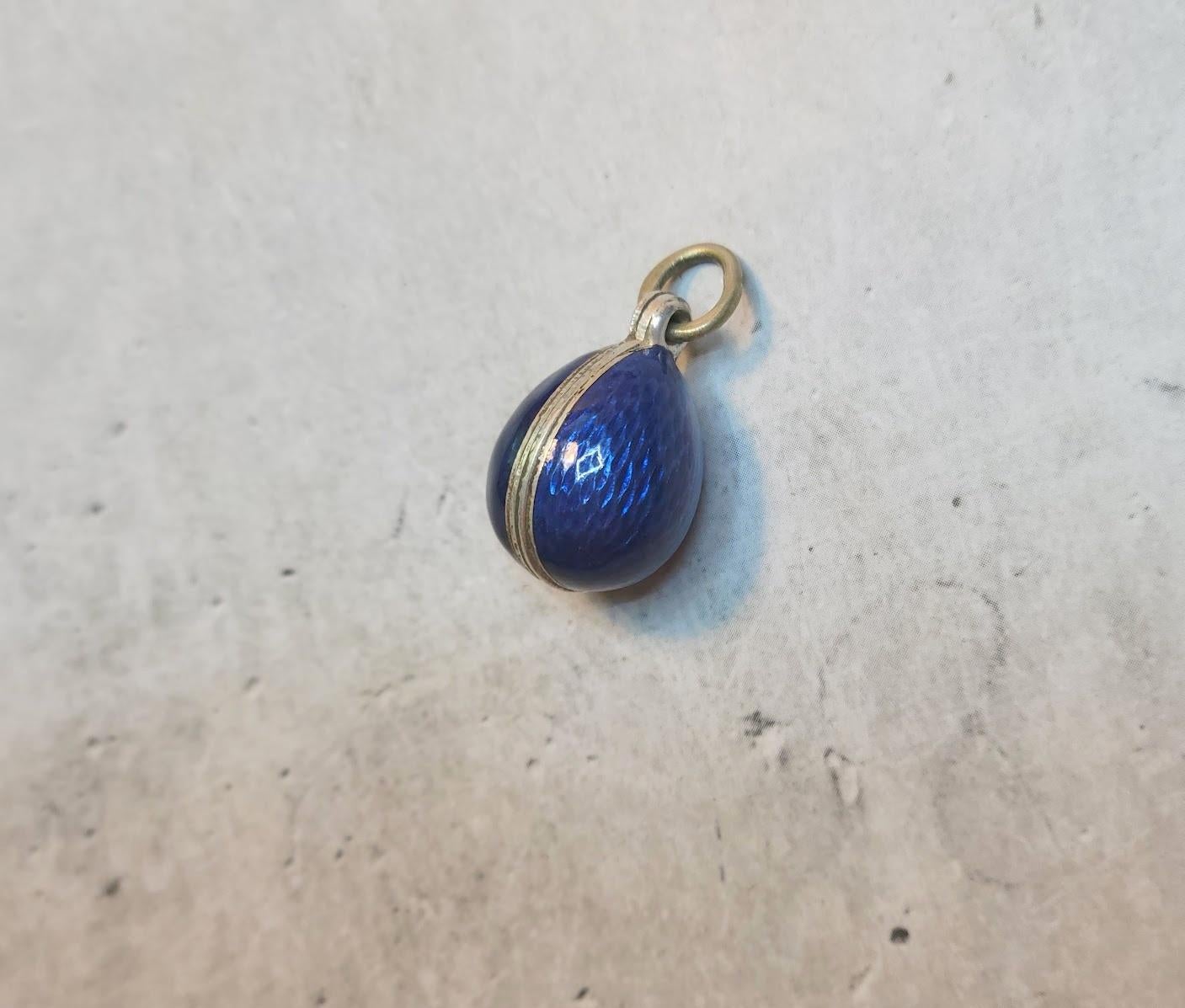 Women's or Men's Fabergé Guilloche Spinel Egg Pendant, Workmaster Phillip Theodore Ringe